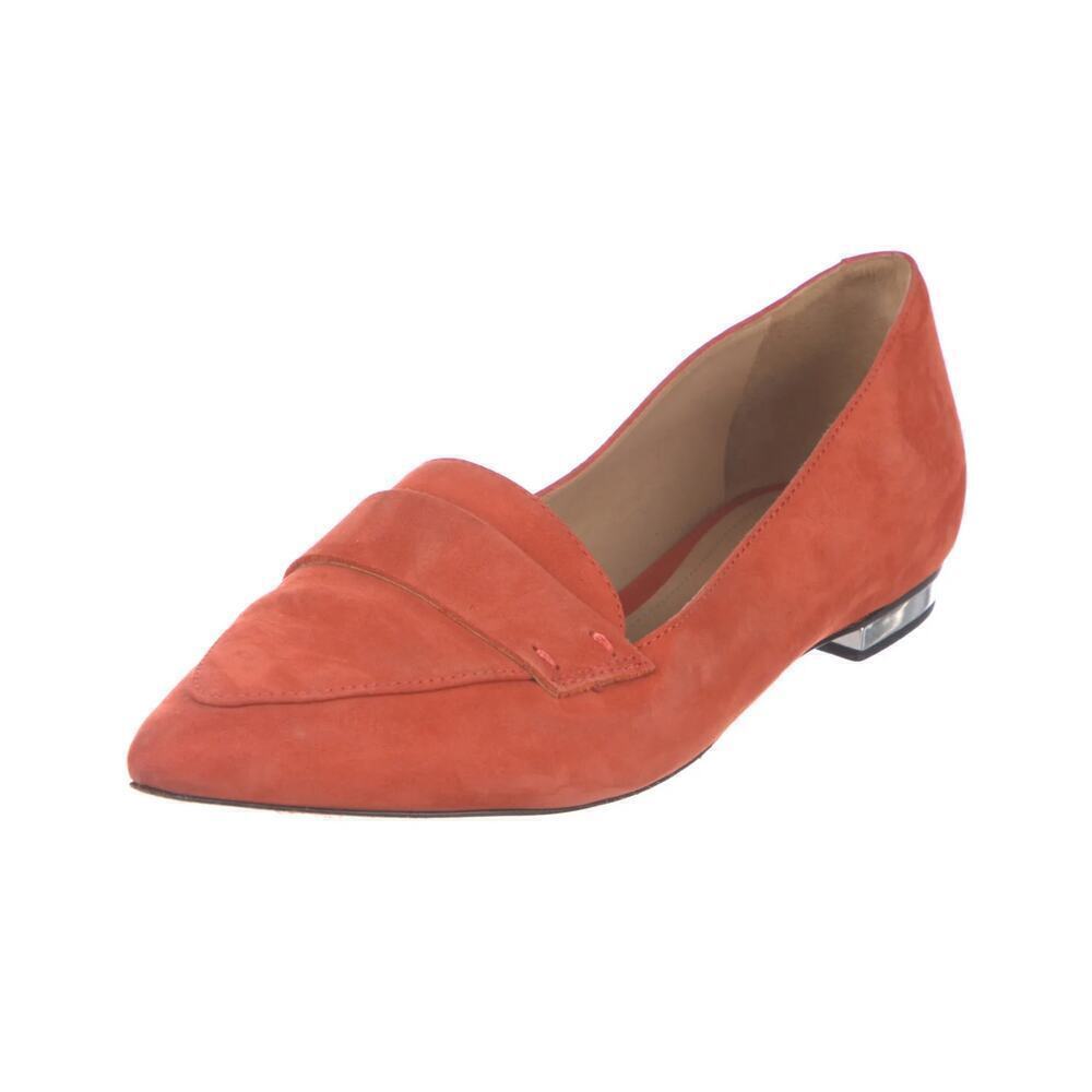 Schutz Elise Suede Loafers Orange Size 8